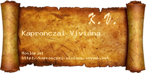Kapronczai Viviána névjegykártya
