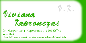viviana kapronczai business card